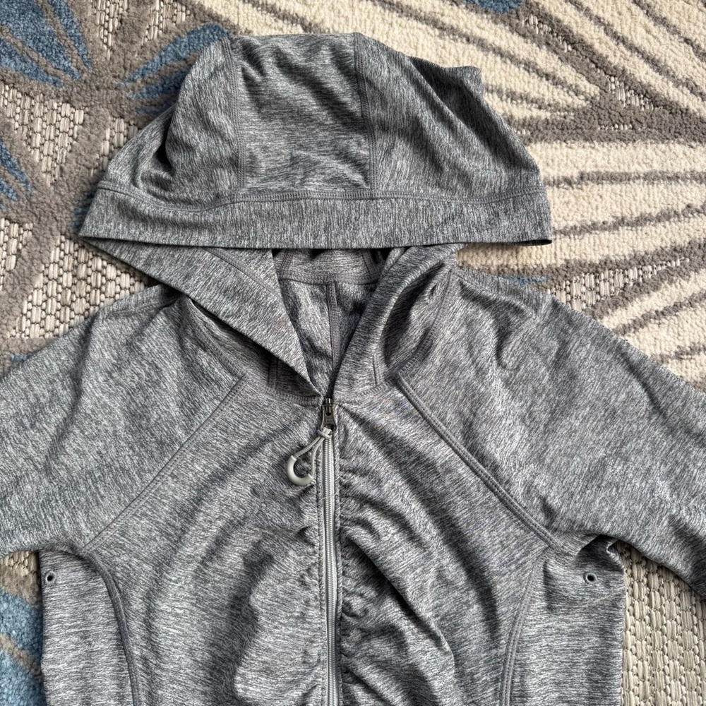 Athleta Womens Vitamin Sea Hooded Full Zip Stretchy Jacket Heather Gray Size XXS - Picture 4 of 8